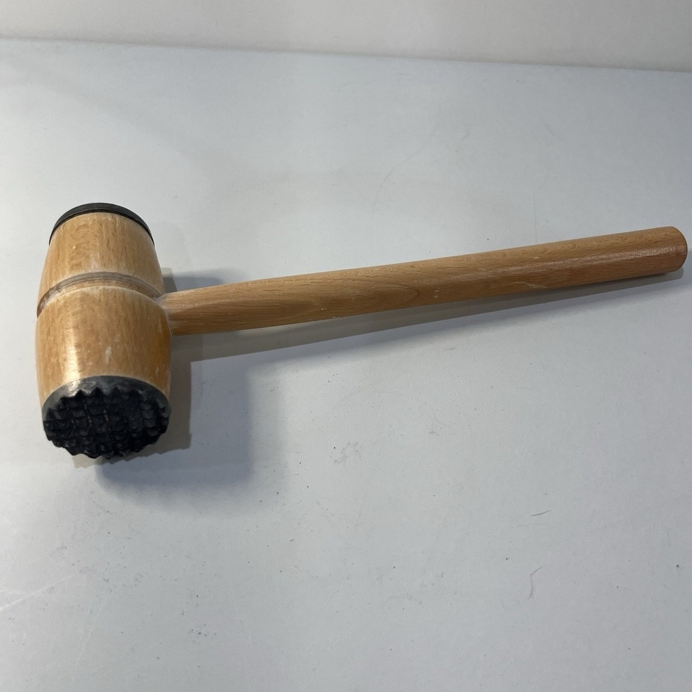 Vintage Farmhouse Primitive Wooden Mallet Kitchen Meat Tenderizer‎ 12" Poland